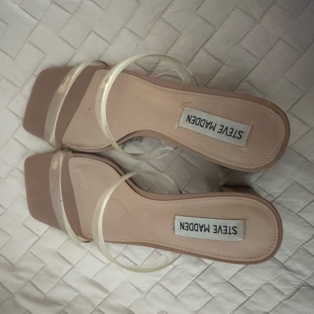 Steve Madden Blush Heels with Clear Straps